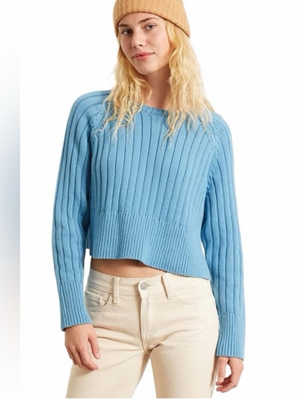 PacSun L.A. Hearts Ellie Cropped Sweater Blue